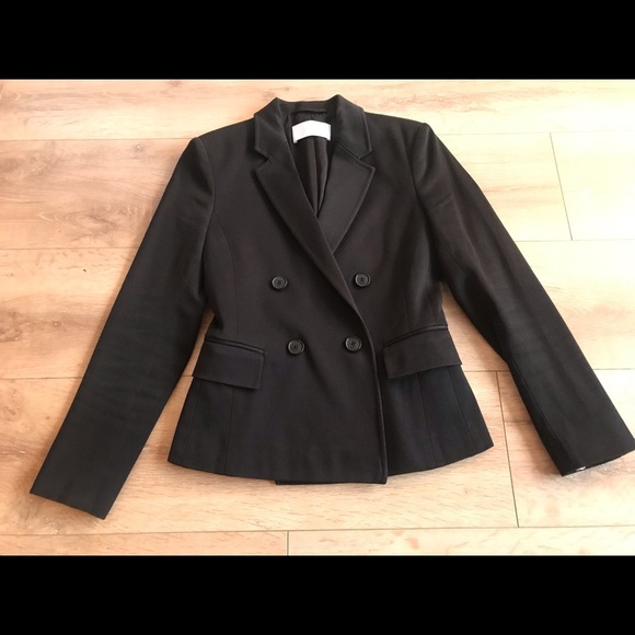 Hugo Boss blazer black suit jacket pinstripe silk like lining - Picture 5 of 15